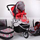 2015 Baby Stroller 3 in 1,5 Point Safety Belt,3 Position Seat, One Touch Double Brake Fuction.