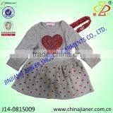 New Model Cheap Wholesale Beautiful Heart Print Baby Winter Dress thumbnail-1