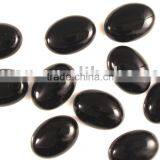 18x13mm Oval Black Agate Stone Cabochon thumbnail-1