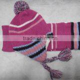 Custom Adult Knitted Earflap Hat and Scarf