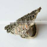 Punk Metal Carved Flower 3 Colors Retro Design Rings thumbnail-2