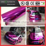 Good air bubble free wrap 1.52*20M pink chrome car wrap vinyl with stretchability chrome wrap