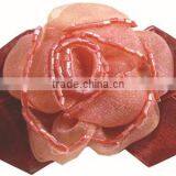Exquisite Pink Organza Flower With Rhinestone thumbnail-1