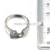 Factory Hot Selling Polished Silver Stainless Steel Crystal Love Crystal Ring Jewelry for Women thumbnail-3