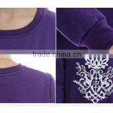 Girls' Leisure Purple Fleece Sweater With White Logo Printed thumbnail-4