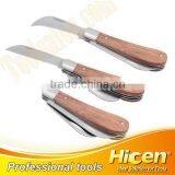 Two Blades Outdoor Electricians Knife With Wooden Handle thumbnail-1