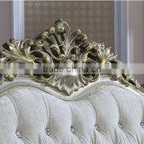 French Royal Champagne Gold Wooden Upholstery Sofa Set, Villa 1+2+3 Sofa Furniture(MOQ=1 SET) thumbnail-2
