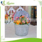 Factory Wholesale Decor Wall Hanging Half Round Galvanized Flower Pots Metal Planter
