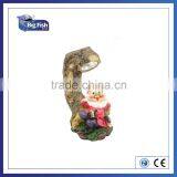 Solar Powered Polyresin Garden Gnome on Tree Stump Spot LED Solar Garden Light