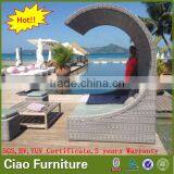 Sea Side Outdoor Sun Bed Furniture Rattan Daybed With Canopy thumbnail-1