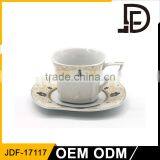 Custom Colorful Coffee Cups and Saucers With Decal / Porcelain Fairy Coffee Cups Cheap thumbnail-1