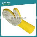 Toprank Household Cleaning Hand Protection Yellow Long Latex Rubber Cleaning Glove Latex Spong Scouring Pad Gloves For Kitchen thumbnail-2