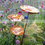 Modern Metal Copper Chalice Garden Bird Bath Sculpture thumbnail-3