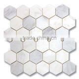 MM-CV245 Low Price Wall Designs Natural Stone 25mm Hexagon Marble Mosaics thumbnail-2