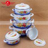 Cheap Price 5pcs Persimmon Typemulti-purpose Enamel Casserole / Cookware Set thumbnail-1