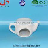 BSCI Audit Factory Modern Family Life Fragrance Lamp Ceramic Teapot Shape Oil Burner, Gifts & Decor Ceramic Oil Warmer thumbnail-4