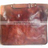 Handmade Vintage Full Flap Pure Goat Leather Briefcase thumbnail-2