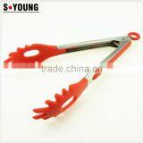 14061 9 Inch Kitchen and Barbecue Grill Tongs Silicone BBQ Cooking Stainless Steel Locking Food Tong Salad Tongs thumbnail-4