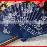 Dark Blue Fabric Hand Held Fan for Ladies thumbnail-3