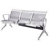 Public Place Cheap Stainless Steel 3-Seater Waiting Chair thumbnail-1