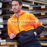 Winter Pullover Safety Mens Fleece Orange Zipper Hoodies Work Uniform hi Vis Workwear thumbnail-4