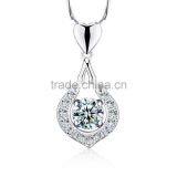 925 Sterling Silver Fashion Peach Heart Shape Pendant Necklace thumbnail-3