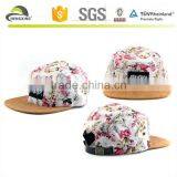 Custom Flower Five Panel Cap/5 Panel Cap With Suede Brim thumbnail-3
