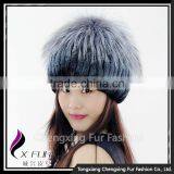 CX-C-244G 2016 New Products Hot Sale Handknitted Rex Rabbit Fur Cap Hat thumbnail-4