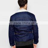 High Quality Men Clothing Jacket Denim With Fleece Collar Bulk Whloesale thumbnail-2