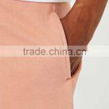 MGOO Foshan Manufacturer Pink Ribbed Jersey Shorts Fashion Comfortable Draw String Raw Hem Knee Length Shorts thumbnail-6