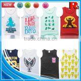 China Cheap Sports Bodybuilding Screen Printed Wholesale Open Side 100 Cotton Men Tank Top thumbnail-4