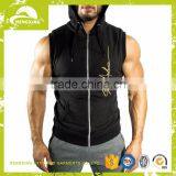 SLEEVELESS ZIP HOODIE,cheap Sleeveless Workout Hoodies,blank Mens Sleeveless Hoodie, thumbnail-1