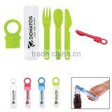 Plastic Utensil Set With Bottle Opener - Utensils Included Are Spoon, Fork and Knife and Comes With Your Logo thumbnail-1