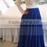 2016 Scoop Prom Dresses A Line Chiffon With Applique Sweep Train Dark Royal Blue thumbnail-4