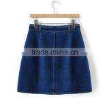 2016 Latest Fashion OEM Women Demin Jeans Skirt for Ladies Wholesale thumbnail-2