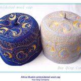 Africa Embroidered Wool Cap / Embroidered Wool Cap / Africa Wool Cap / Wool Cap