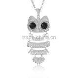 Fashion Jewelry Necklace Owl Halloween Silver Tone Black Acrylic Findings With Lobster Clasp 64.5cm Long thumbnail-1