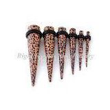 Brown Leopard Ear Stretchers Tapers Hot Transfer 0 Guage For Female