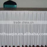 White Polyester Stretch Wedding Table Skirt and Polyester Jersey Stretch Banquet Table Skirting