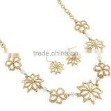 Matte Gold Plated/Metal Flower/Safe Alloy/Elegant Necklace And Earring Sets