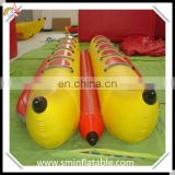 Commercial water game pvc inflatable banana boat, inflatable flying fish, inflatable tube towable for sale
