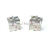 China Manufacturer Stainless Steel Pink and White Crystals Square Cufflinks Tie Clip in Stock