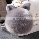 Fluffy Pom Pom Keyring Artificial Fur Rabbit Ear Fur Ball Keychain thumbnail-1