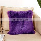 High Quality Trendy Square Bolster Fur Sheepskin Pillow Amazon thumbnail-2