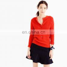 Cute Women Red Knit Thick Cardigan Sweaters thumbnail-1
