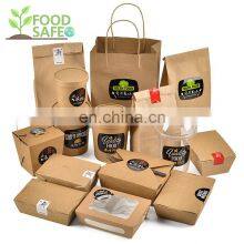 Disposable takeaway biodegradable printed paper fast food packaging