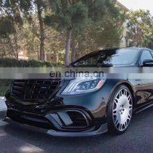 Runde B Style Carbon Fiber Material Front Rear LIp Spoiler Fender For Mercedes Benz W222 S63 S65AMG Bodykit thumbnail-1