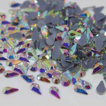 Tear drop hot fix rhinestones in flat back shaped crystal stones