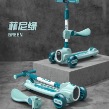 Children's Scooter 1-3 Year Old Baby Plastic Sliding 3-in-1 Paddle/One Click Folding Scooter for Children（Wechat:13510231336） thumbnail-2