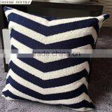 Crewel Embroidery Pillow RED and Blue thumbnail-3